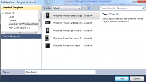 Windows Phone Portrait Page