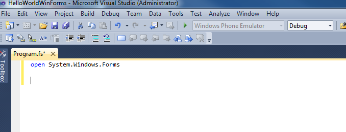 Open Winforms Namespace in F#