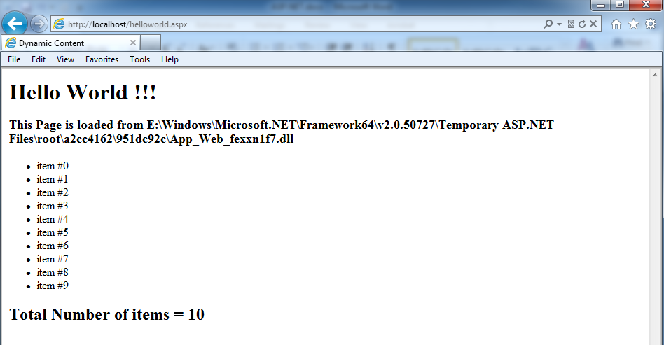 ASP.NET Server Side Script
