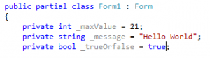C# Variables