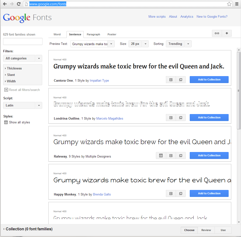 Google Web Fonts
