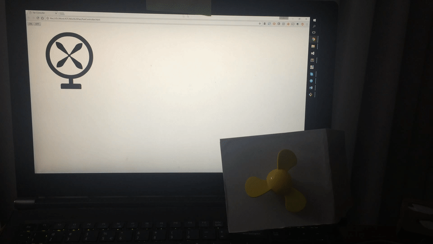 a picture showing controlling fan from internet